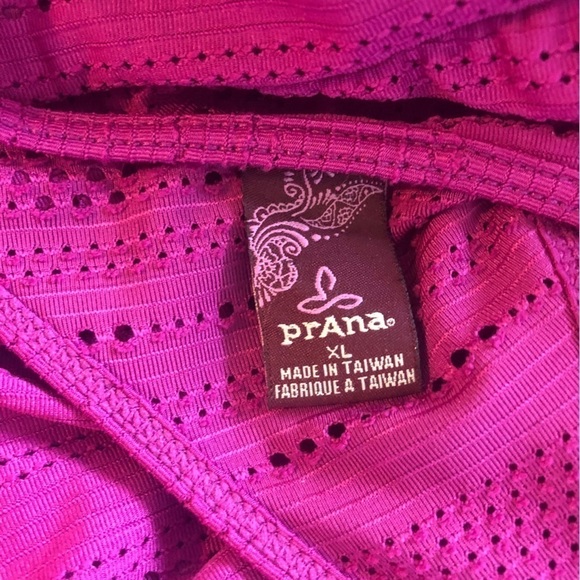 Prana Breathe Outer Layer Racerback Tank Top Women XL Magenta Perforated Air - Picture 7 of 8